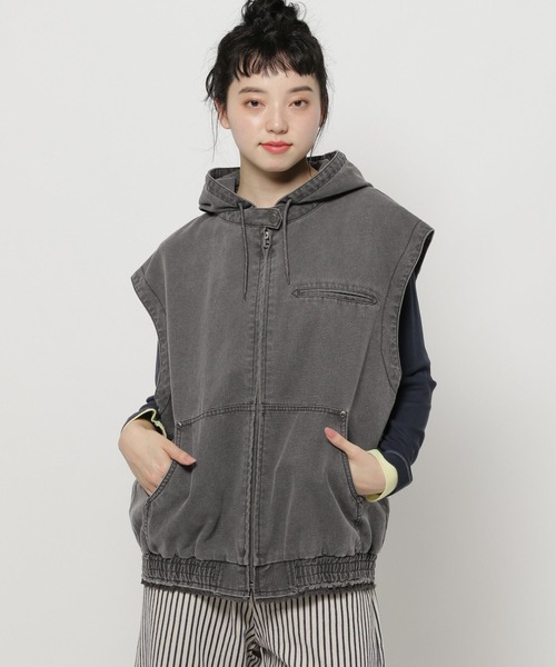 niko and...（ニコアンド）の「ヴィンテージマルチWAYフードブルゾン（ブルゾン・レディース・ピンク/ライトブルー/ブラック・FREE）」の8枚目の写真