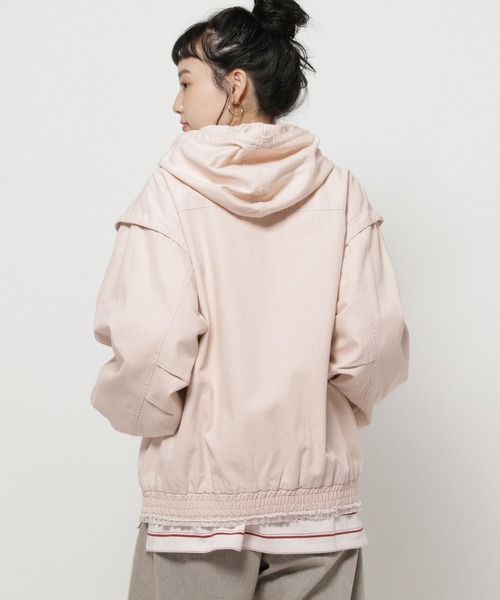 niko and...（ニコアンド）の「ヴィンテージマルチWAYフードブルゾン（ブルゾン・レディース・ピンク/ライトブルー/ブラック・FREE）」の12枚目の写真