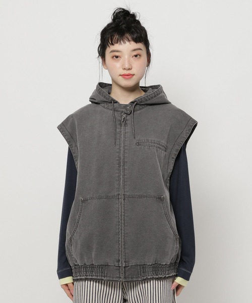 niko and...（ニコアンド）の「ヴィンテージマルチWAYフードブルゾン（ブルゾン・レディース・ピンク/ライトブルー/ブラック・FREE）」の19枚目の写真