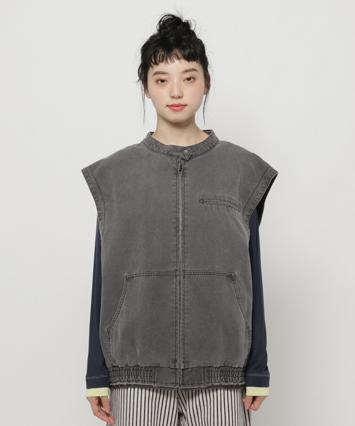 niko and...（ニコアンド）の「ヴィンテージマルチWAYフードブルゾン（ブルゾン・レディース・ピンク/ライトブルー/ブラック・FREE）」の21枚目の写真