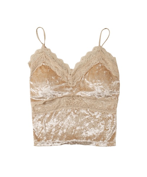 WEGO（ウィゴー）の「カップインベロアキャミソール（キャミソール・レディース・ブラック/ベージュ・FREE）」の6枚目の写真