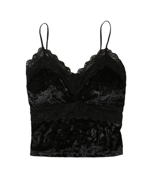 WEGO（ウィゴー）の「カップインベロアキャミソール（キャミソール・レディース・ブラック/ベージュ・FREE）」の5枚目の写真