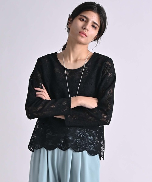 RAW FUDGE(ローファッジ)の「スカラレース前後2WAYプルオーバー(その他トップス・レディース・オフホワイト/ブラック・M)」の10枚目の写真