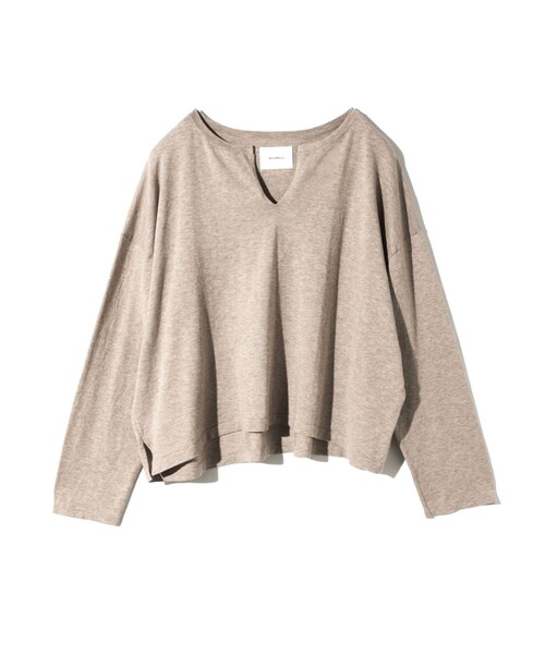 MIDIUMISOLID(ミディウミソリッド)の「MIDIUMISOLID for Ladies スキッパーワイドプルオーバー(ニット/セーター・レディース・ベージュ/レッド/ブラック・FREE)」の1枚目の写真