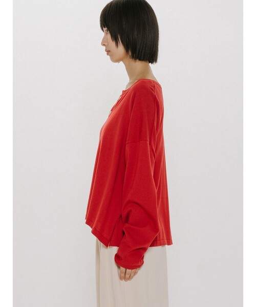 MIDIUMISOLID(ミディウミソリッド)の「MIDIUMISOLID for Ladies スキッパーワイドプルオーバー(ニット/セーター・レディース・ベージュ/レッド/ブラック・FREE)」の8枚目の写真