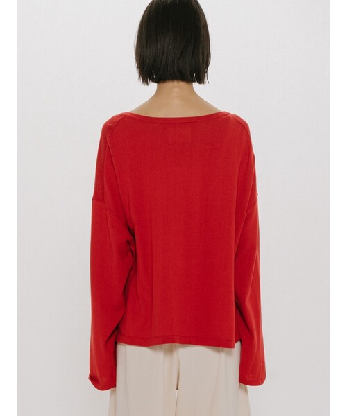 MIDIUMISOLID(ミディウミソリッド)の「MIDIUMISOLID for Ladies スキッパーワイドプルオーバー(ニット/セーター・レディース・ベージュ/レッド/ブラック・FREE)」の9枚目の写真