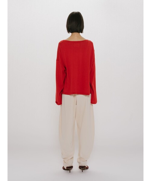MIDIUMISOLID(ミディウミソリッド)の「MIDIUMISOLID for Ladies スキッパーワイドプルオーバー(ニット/セーター・レディース・ベージュ/レッド/ブラック・FREE)」の13枚目の写真