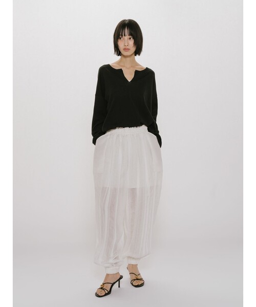 MIDIUMISOLID(ミディウミソリッド)の「MIDIUMISOLID for Ladies スキッパーワイドプルオーバー(ニット/セーター・レディース・ベージュ/レッド/ブラック・FREE)」の15枚目の写真