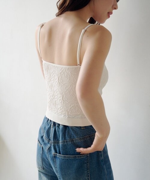 Kastane(カスタネ)の「【2026SSカタログ/5色展開】カップ付きフラワージャガードキャミ(キャミソール・レディース・アイボリー/ピンク/ホワイト/ミント/ブルー・FREE)」の14枚目の写真