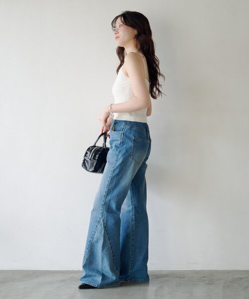 Kastane(カスタネ)の「【2026SSカタログ/5色展開】カップ付きフラワージャガードキャミ(キャミソール・レディース・アイボリー/ピンク/ホワイト/ミント/ブルー・FREE)」の16枚目の写真