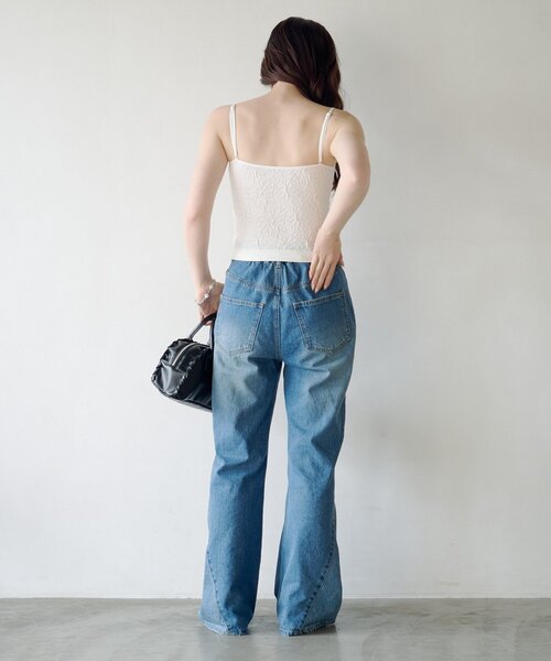 Kastane(カスタネ)の「【2026SSカタログ/5色展開】カップ付きフラワージャガードキャミ(キャミソール・レディース・アイボリー/ピンク/ホワイト/ミント/ブルー・FREE)」の17枚目の写真