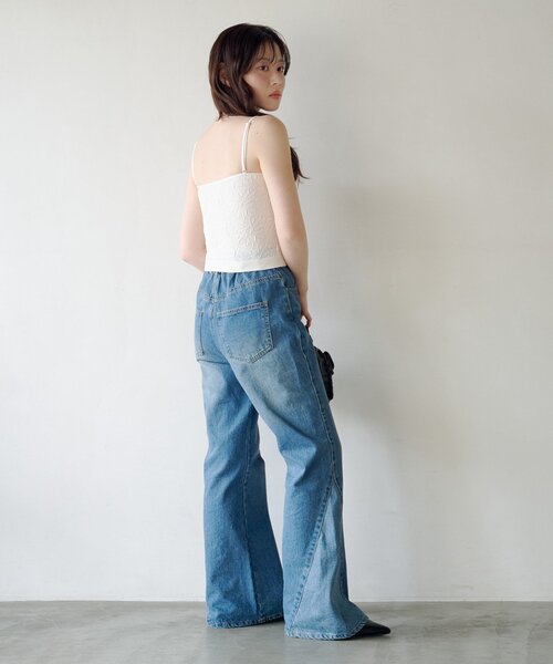 Kastane(カスタネ)の「【2026SSカタログ/5色展開】カップ付きフラワージャガードキャミ(キャミソール・レディース・アイボリー/ピンク/ホワイト/ミント/ブルー・FREE)」の18枚目の写真