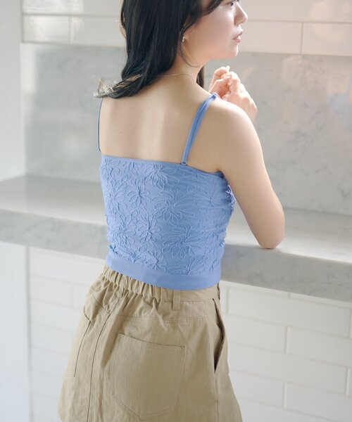 Kastane(カスタネ)の「【2026SSカタログ/5色展開】カップ付きフラワージャガードキャミ(キャミソール・レディース・アイボリー/ピンク/ホワイト/ミント/ブルー・FREE)」の20枚目の写真