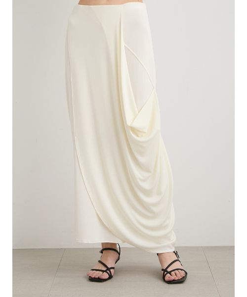 MIESROHE（ミースロエ）の「ニュアンスドレープカットスカート（スカート・レディース・ブラック/グレー/ホワイト・0/1）」の2枚目の写真