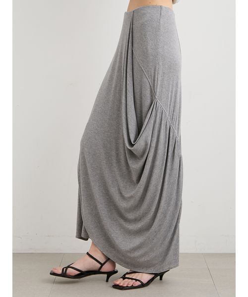 MIESROHE（ミースロエ）の「ニュアンスドレープカットスカート（スカート・レディース・ブラック/グレー/ホワイト・0/1）」の9枚目の写真