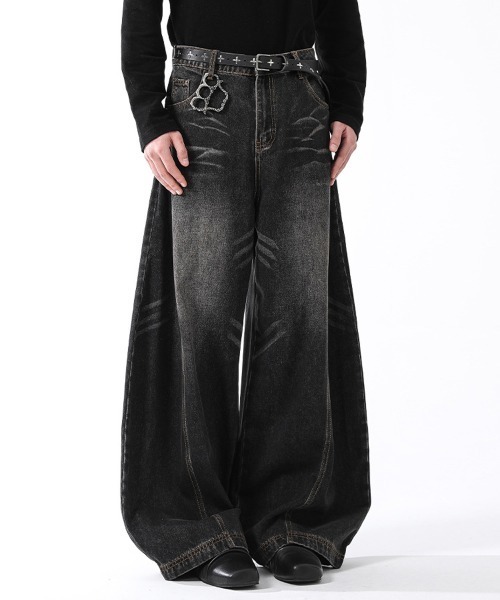 NEW GENTLEMAN(ニュージェントルマン)の「ブラッドデニム ワイドバギー バルーンパンツ(デニムパンツ・メンズ・ブルー/ブラック・L/M/S)」の7枚目の写真