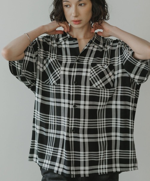 セール】DAN RIVER/ダンリバー 70s printed rayon check ss shirt