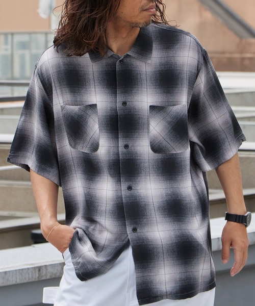 セール】DAN RIVER/ダンリバー 70s printed rayon check ss shirt