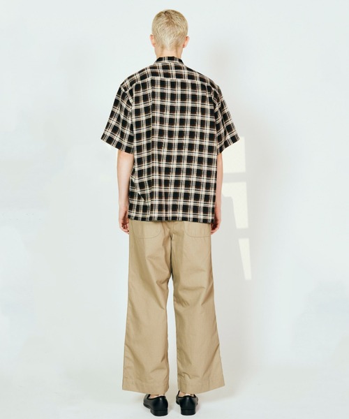 DAN RIVER（ダンリバー ）の「DAN RIVER/ダンリバー 70s printed rayon check ss shirt レーヨン レギュラーカラー 半袖 シャツ オンブレチェック タータンチェック メンズ レディース ユニセックス 秋 秋服 2026年秋冬（シャツ/ブラウス・メンズ・ブラウン/ブラック系1/ブラック系2・M/L）」の9枚目の写真