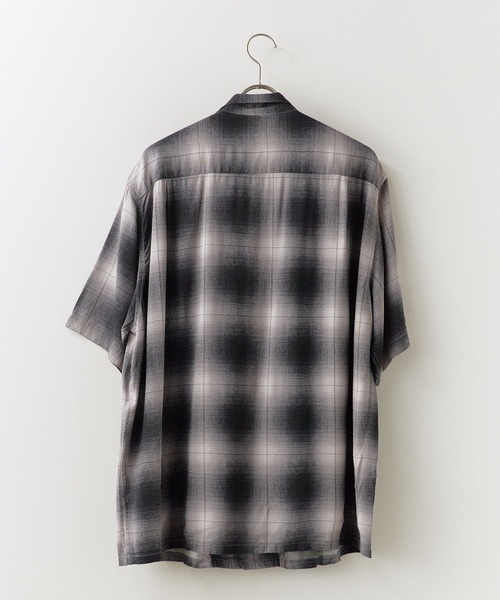 DAN RIVER（ダンリバー ）の「DAN RIVER/ダンリバー 70s printed rayon check ss shirt レーヨン レギュラーカラー 半袖 シャツ オンブレチェック タータンチェック メンズ レディース ユニセックス 秋 秋服 2026年秋冬（シャツ/ブラウス・メンズ・ブラウン/ブラック系1/ブラック系2・M/L）」の13枚目の写真