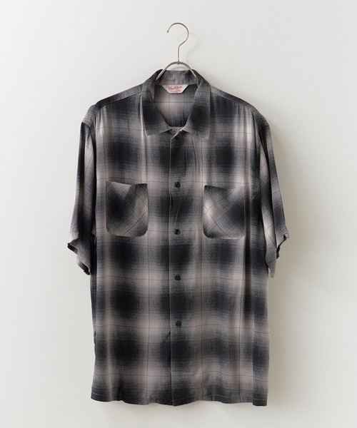 DAN RIVER（ダンリバー ）の「DAN RIVER/ダンリバー 70s printed rayon check ss shirt レーヨン レギュラーカラー 半袖 シャツ オンブレチェック タータンチェック メンズ レディース ユニセックス 秋 秋服 2026年秋冬（シャツ/ブラウス・メンズ・ブラウン/ブラック系1/ブラック系2・M/L）」の12枚目の写真