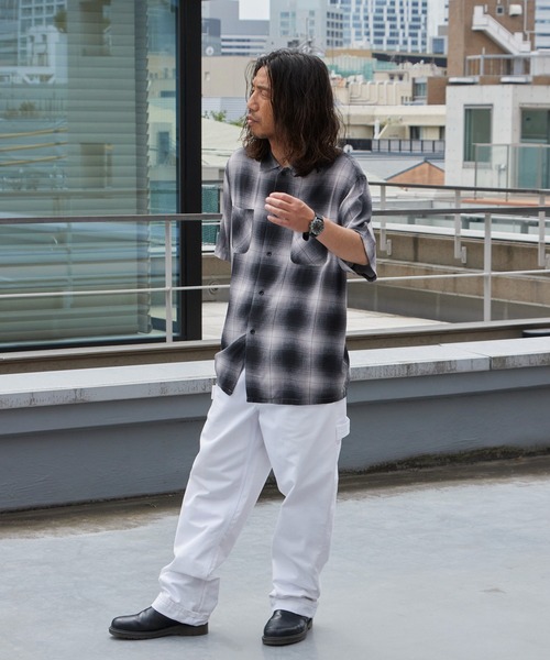 DAN RIVER（ダンリバー ）の「DAN RIVER/ダンリバー 70s printed rayon check ss shirt レーヨン レギュラーカラー 半袖 シャツ オンブレチェック タータンチェック メンズ レディース ユニセックス 秋 秋服 2026年秋冬（シャツ/ブラウス・メンズ・ブラウン/ブラック系1/ブラック系2・M/L）」の19枚目の写真