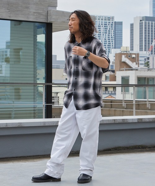 DAN RIVER（ダンリバー ）の「DAN RIVER/ダンリバー 70s printed rayon check ss shirt レーヨン レギュラーカラー 半袖 シャツ オンブレチェック タータンチェック メンズ レディース ユニセックス 秋 秋服 2026年秋冬（シャツ/ブラウス・メンズ・ブラウン/ブラック系1/ブラック系2・M/L）」の20枚目の写真