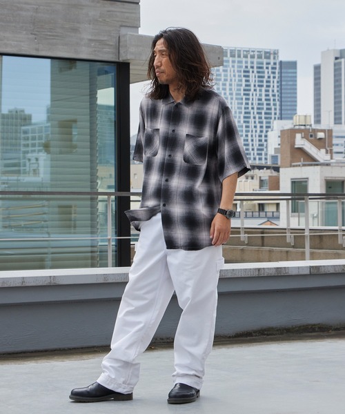 DAN RIVER（ダンリバー ）の「DAN RIVER/ダンリバー 70s printed rayon check ss shirt レーヨン レギュラーカラー 半袖 シャツ オンブレチェック タータンチェック メンズ レディース ユニセックス 秋 秋服 2026年秋冬（シャツ/ブラウス・メンズ・ブラウン/ブラック系1/ブラック系2・M/L）」の21枚目の写真