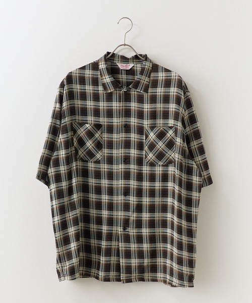 DAN RIVER（ダンリバー ）の「DAN RIVER/ダンリバー 70s printed rayon check ss shirt レーヨン レギュラーカラー 半袖 シャツ オンブレチェック タータンチェック メンズ レディース ユニセックス 秋 秋服 2026年秋冬（シャツ/ブラウス・メンズ・ブラウン/ブラック系1/ブラック系2・M/L）」の22枚目の写真