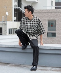 DAN RIVER（ダンリバー ）の「DAN RIVER/ダンリバー 70s printed rayon check ss shirt レーヨン レギュラーカラー 半袖 シャツ オンブレチェック タータンチェック メンズ レディース ユニセックス 2026年 夏 夏服（シャツ/ブラウス）」