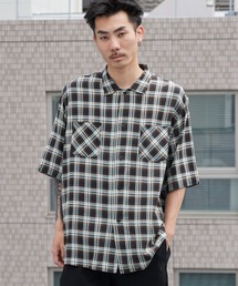 DAN RIVER（ダンリバー ）の「DAN RIVER/ダンリバー 70s printed rayon check ss shirt レーヨン レギュラーカラー 半袖 シャツ オンブレチェック タータンチェック メンズ レディース ユニセックス 2026年 夏 夏服（シャツ/ブラウス）」