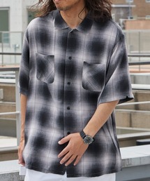 DAN RIVER（ダンリバー ）の「DAN RIVER/ダンリバー 70s printed rayon check ss shirt レーヨン レギュラーカラー 半袖 シャツ オンブレチェック タータンチェック メンズ レディース ユニセックス 2026年 夏 夏服（シャツ/ブラウス）」