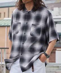 DAN RIVER（ダンリバー ）の「DAN RIVER/ダンリバー 70s printed rayon check ss shirt レーヨン レギュラーカラー 半袖 シャツ オンブレチェック タータンチェック メンズ レディース ユニセックス 2026年 夏 夏服（シャツ/ブラウス）」