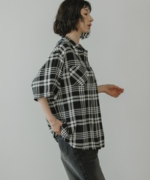 DAN RIVER（ダンリバー ）の「DAN RIVER/ダンリバー 70s printed rayon check ss shirt レーヨン レギュラーカラー 半袖 シャツ オンブレチェック タータンチェック メンズ レディース ユニセックス 2026年 夏 夏服（シャツ/ブラウス）」