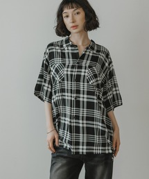 DAN RIVER（ダンリバー ）の「DAN RIVER/ダンリバー 70s printed rayon check ss shirt レーヨン レギュラーカラー 半袖 シャツ オンブレチェック タータンチェック メンズ レディース ユニセックス 2026年 夏 夏服（シャツ/ブラウス）」