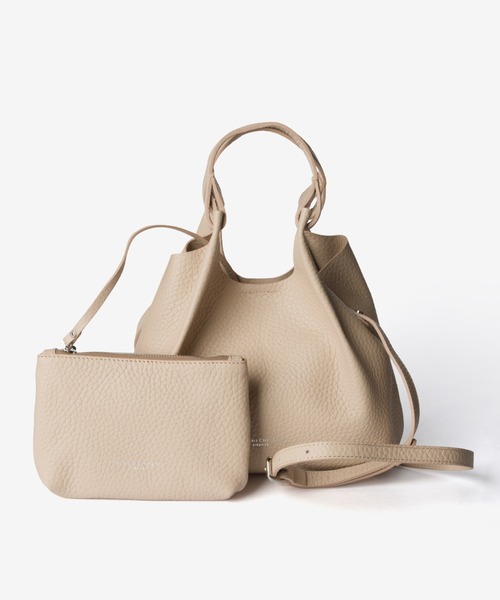 GIANNI CHIARINI（ジャンニ キアリーニ）の「GIANNI CHIARINI / DUA M レザー 2WAY トートバッグ（ポーチ付き）（ハンドバッグ・レディース・ゴールド/ブラック/ベージュ系1/ライトピンク・FREE）」の3枚目の写真