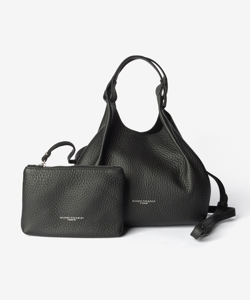 GIANNI CHIARINI（ジャンニ キアリーニ）の「GIANNI CHIARINI / DUA M レザー 2WAY トートバッグ（ポーチ付き）（ハンドバッグ・レディース・ゴールド/ブラック/ベージュ系1/ライトピンク・FREE）」の8枚目の写真