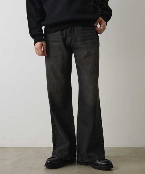 COLONY 2139（コロニートゥーワンスリーナイン）の「セミフレアウォッシュドデニムパンツ（デニムパンツ・メンズ・インディゴブルー/ブラック・MEDIUM/LARGE）」の2枚目の写真