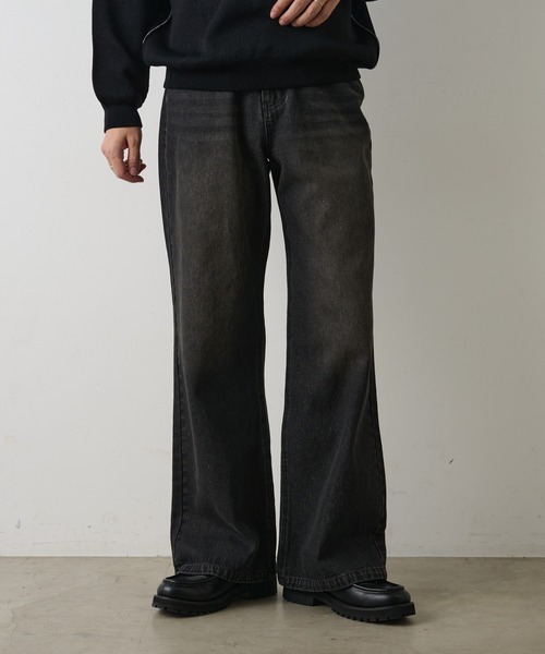 COLONY 2139（コロニートゥーワンスリーナイン）の「セミフレアウォッシュドデニムパンツ（デニムパンツ・メンズ・インディゴブルー/ブラック・MEDIUM/LARGE）」の6枚目の写真