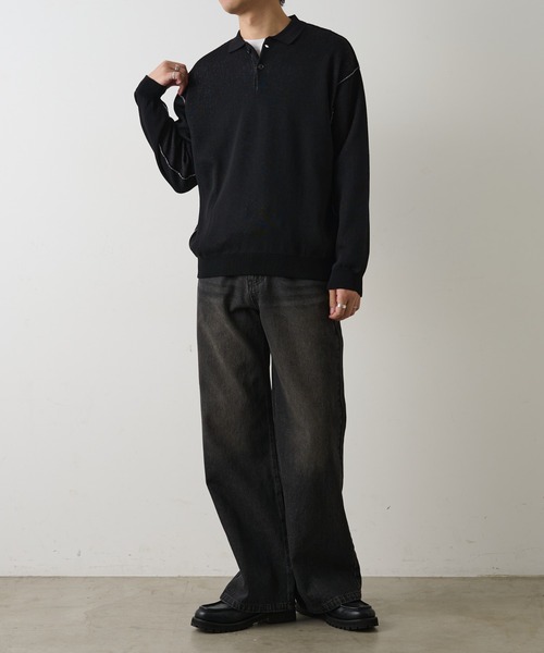 COLONY 2139（コロニートゥーワンスリーナイン）の「セミフレアウォッシュドデニムパンツ（デニムパンツ・メンズ・インディゴブルー/ブラック・MEDIUM/LARGE）」の8枚目の写真