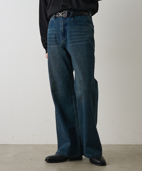 COLONY 2139（コロニートゥーワンスリーナイン）の「セミフレアウォッシュドデニムパンツ（デニムパンツ・メンズ・インディゴブルー/ブラック・MEDIUM/LARGE）」の16枚目の写真