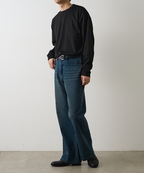 COLONY 2139（コロニートゥーワンスリーナイン）の「セミフレアウォッシュドデニムパンツ（デニムパンツ・メンズ・インディゴブルー/ブラック・MEDIUM/LARGE）」の20枚目の写真