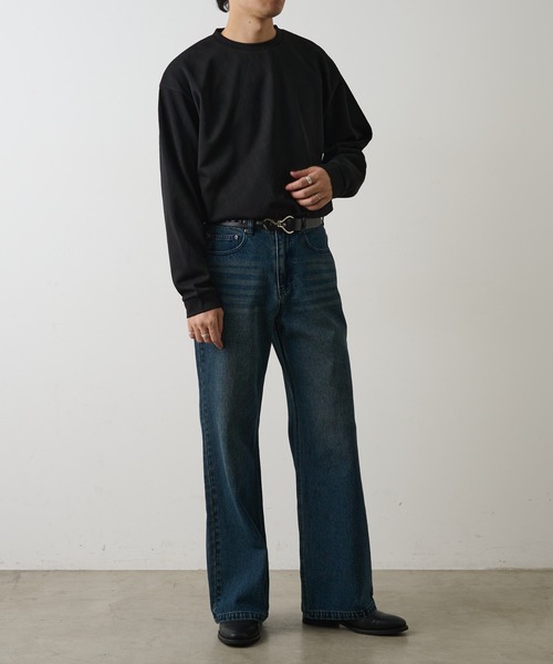 COLONY 2139（コロニートゥーワンスリーナイン）の「セミフレアウォッシュドデニムパンツ（デニムパンツ・メンズ・インディゴブルー/ブラック・MEDIUM/LARGE）」の22枚目の写真