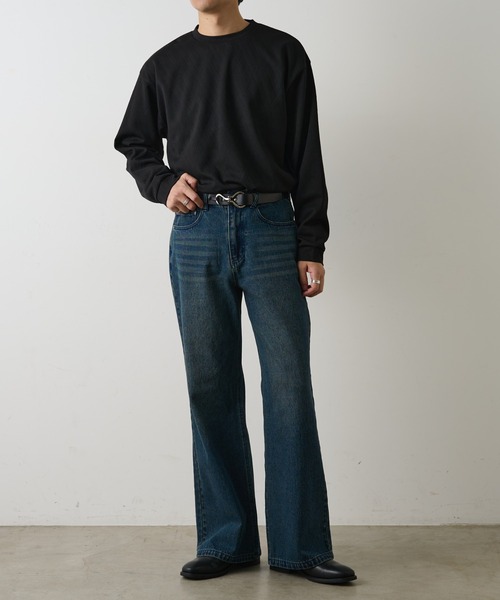 COLONY 2139（コロニートゥーワンスリーナイン）の「セミフレアウォッシュドデニムパンツ（デニムパンツ・メンズ・インディゴブルー/ブラック・MEDIUM/LARGE）」の19枚目の写真