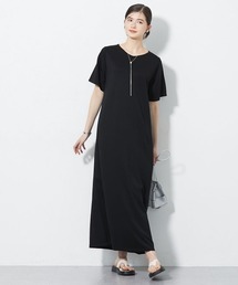 slattgir | 高身長　ひんやり柔らかダンボールニットカットソーロングワンピース（接触冷感・吸汗速乾）（トールサイズ）(ワンピース)