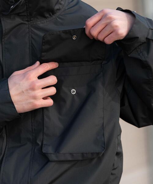 WEGO（ウィゴー）の「WEGO/【5級撥水機能】【26年春夏新作】フードシェルブルゾン（マウンテンパーカー・メンズ・ダークグレー/ブラック・MEDIUM/LARGE）」の11枚目の写真