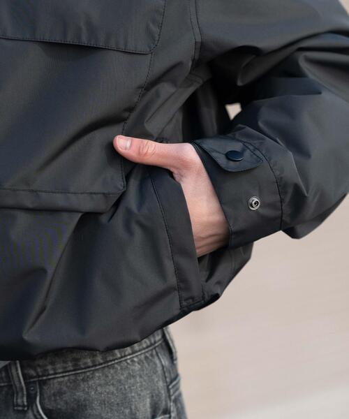 WEGO（ウィゴー）の「WEGO/【5級撥水機能】【26年春夏新作】フードシェルブルゾン（マウンテンパーカー・メンズ・ダークグレー/ブラック・MEDIUM/LARGE）」の12枚目の写真