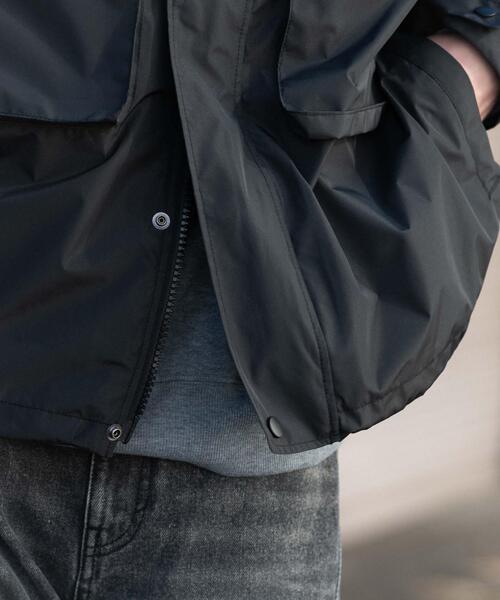 WEGO（ウィゴー）の「WEGO/【5級撥水機能】【26年春夏新作】フードシェルブルゾン（マウンテンパーカー・メンズ・ダークグレー/ブラック・MEDIUM/LARGE）」の15枚目の写真