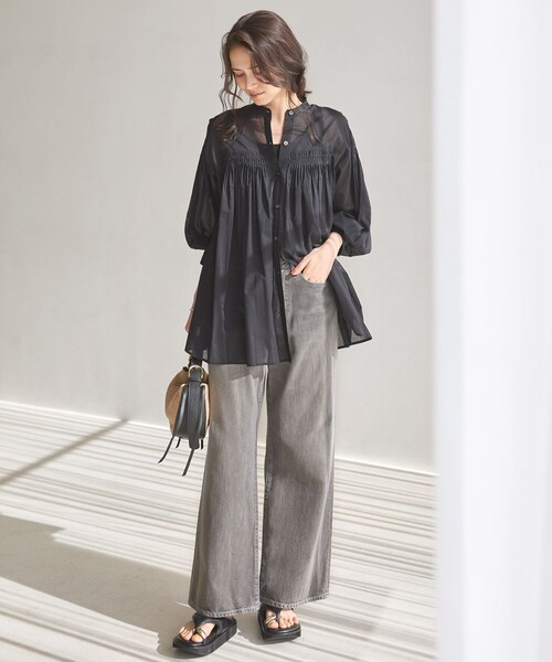 23区（ニジュウサンク）の「ワイドシルエット デニム パンツ（デニムパンツ・レディース・ライトグレー系/スカイブルー系・40/38/36）」の9枚目の写真