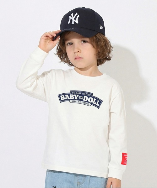 BABYDOLL(ベビードール)の「親子お揃い チャンキーアーチロゴロンT 1390K(Tシャツ/カットソー・キッズ・ネイビー/オフホワイト・80cm/90cm/110cm/120cm/130cm/140cm/100cm)」の2枚目の写真